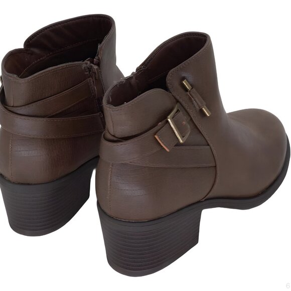 Luoika Women's Wide Width Ankle Boots Brown Short Boots Size 8.5 XW - Picture 2 of 5